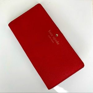 Kate Spade Red Saffiano Leather Wallet